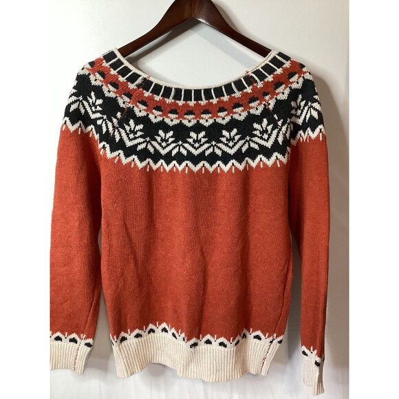 Cozy Women’s Orange Sweater‎ Size Large - Picture 5 of 9